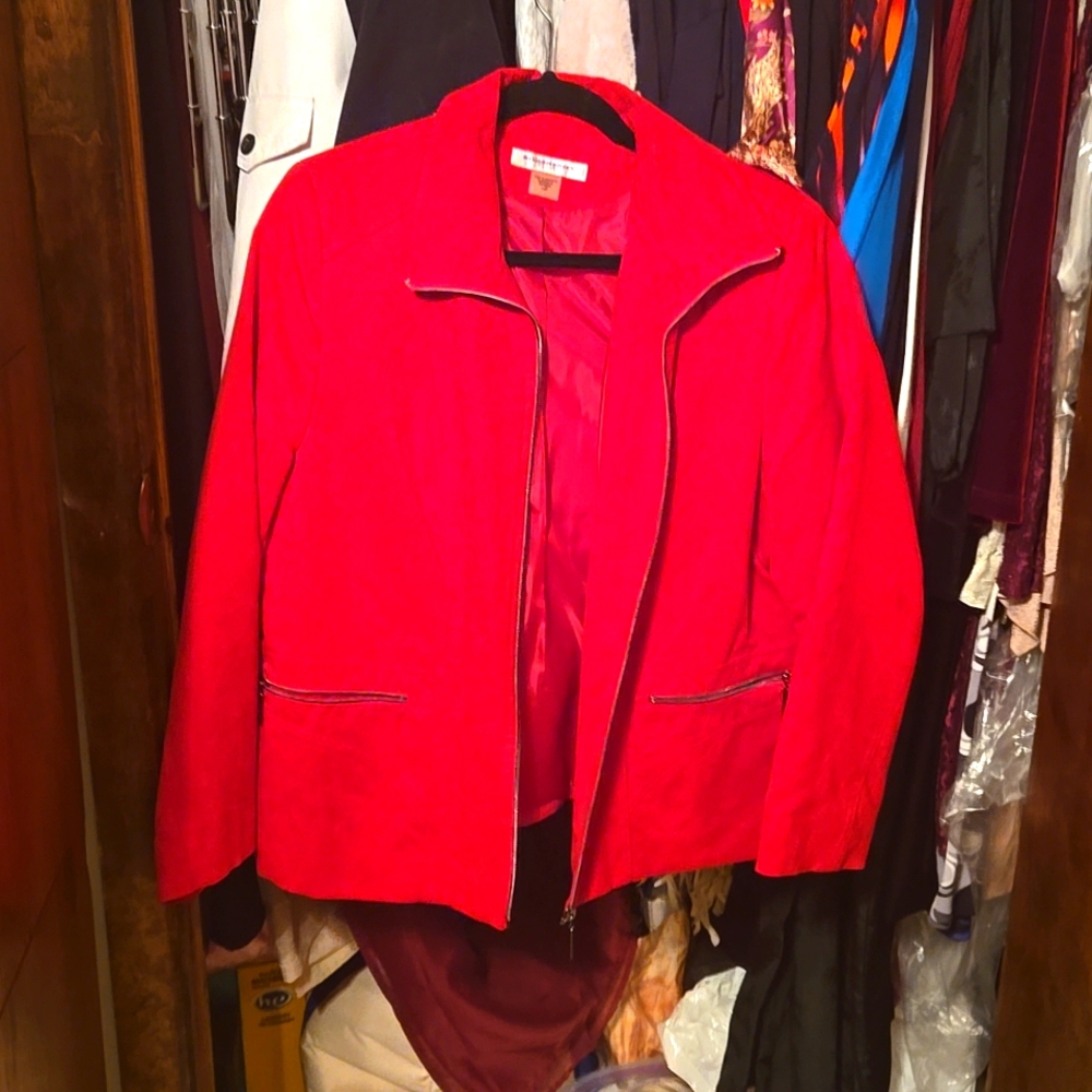 Red zip jacket